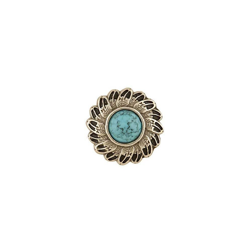 Turquoise Feather Conchos