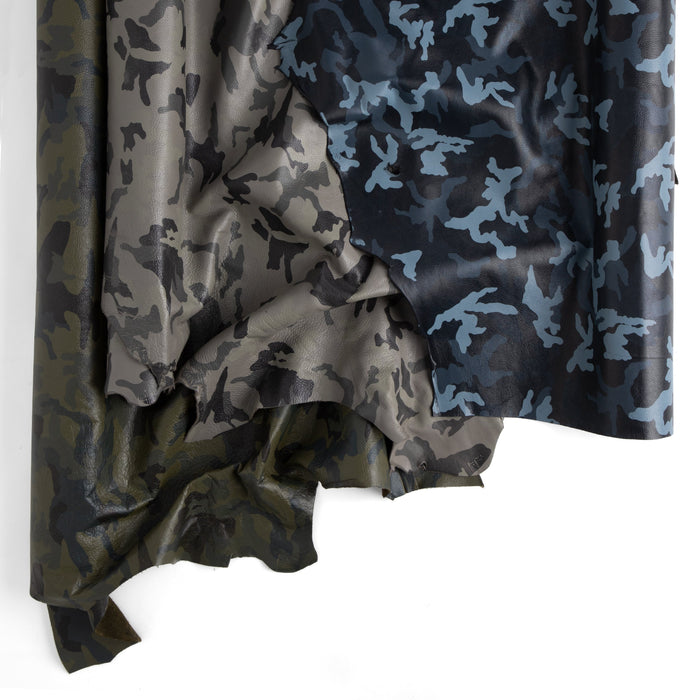 Camouflage Calfskin Printed Leather